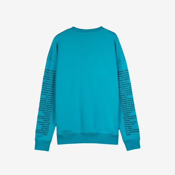 Pleasures Now All Embroidered Crewneck Blue Teal - Picture 2 of 4